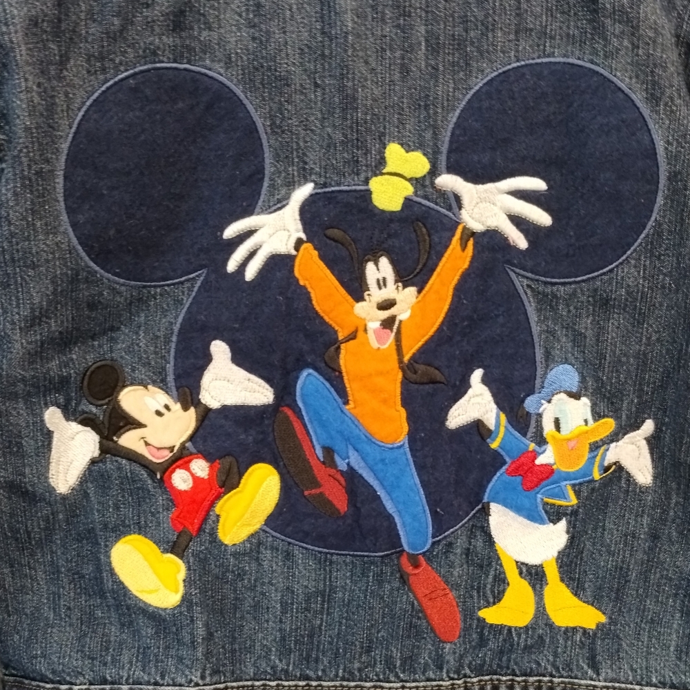 Disney Store Mickey Mouse Clubhouse denim Jean jacket 4T Donald duck Goofy - Picture 5 of 16